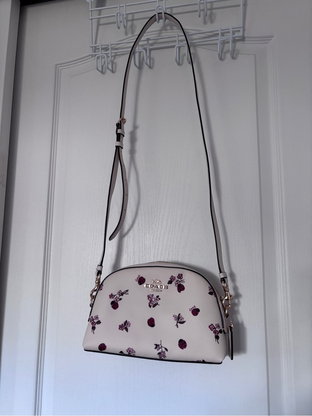 Coach Handbag Madi Crossbody Ladybug Floral Print Gold/Chalk Women's Purse
